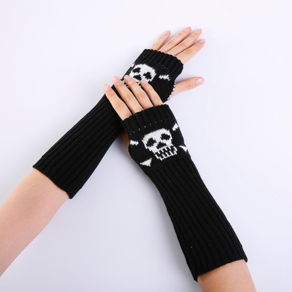 Accessories - Skull and Crossbones Long Arm Gloves
